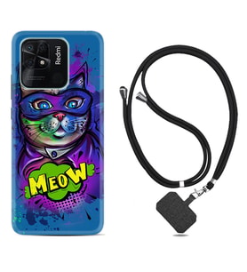 Xiaomi Redmi Note 7 8 9 Pro 10 2022 10 Pro 10S Kılıf Boyun Askılı Silikon Super Meow 1715