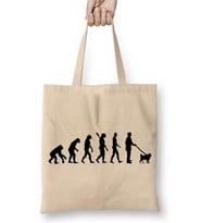 Evolution Pug Evrim Köpek Bez Çanta Uzun Saplı