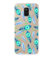 PrintiFy Samsung Galaxy A6 Plus 2018 ile Uyumlu 1mm Slim Fit Nazar Boncuğu 3 Baskılı Şeffaf  Kılıf