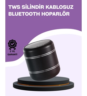 Silindir Tasarım Hoparlör 10M Çekim Güçlü Bas Mikrofonlu