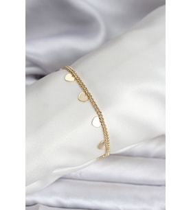 14K Gold Renk Kaplama Kalpli Model CM Kadın Bileklik - TJ-BB8131