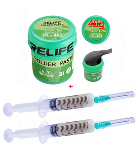 RELIFE RL-402 Krem Lehim Solder Paste 183°C NoClean Sn63/Pb67 40G Ve Lehim Toplama