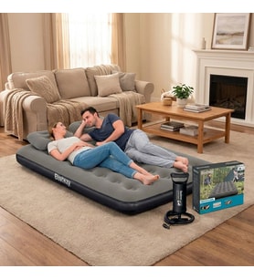 Bestway Ultra Queen 2 Kişilik Şişme Yatak + El Pompası ve Yastık Hediyeli 191x137x22cm 671GZ BW146