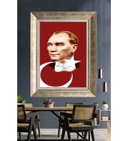 Gümüş Çerçeveli Atatürk Tablo za295