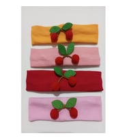 LASTİKLİ KİRAZLI KIZ BANDANA SETİ (Karışık)