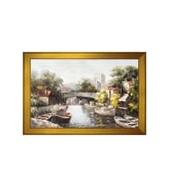Anadolu Hisarı Motifli Kanvas Tablo 80 x 110 cm Gold Çerçeve