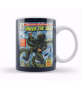 Under The Sea Diver Comic Kupa Bardak Porselen