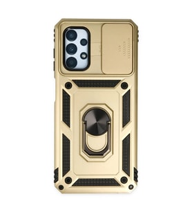 Samsung Galaxy A33 5g Kılıf Pars Lens Yüzüklü Silikon - Gold