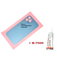 Tkgz İPhone 12 PRO Arka Pil Batarya Kapağı (CAM+B-7000) MAVİ