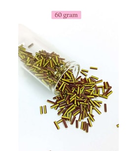 Uzun Boru Kesme Boncuk Çap 2mm Uzunluk 10 mm - 60 Gram - Koyu Kırmızı Sarı - BNC297