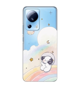 Xiaomi Mi 13 Lite Uyumlu Sevimli Köpek Desenli Şeffaf Telefon Kılıfı