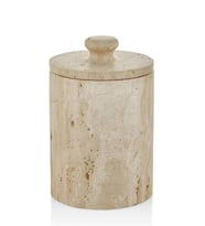 Traverten Mermer Banyo Çöp Kovası, Kapaklı, 15x15x23 cm