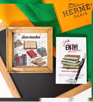 Öğretmenler Günü Ahşap Çerçeve Defter ve Kalem Hediye Seti (Beyaz)