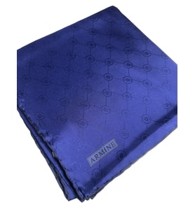 JAKARLI İPEK EŞARP 2000 (J) - MONOGRAM DESENLİ - 29 - LACİVERT
