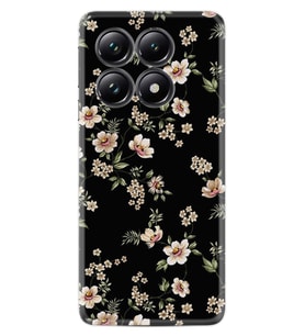 Xiaomi 14T Pro Kılıf Boutique Baskılı Resimli Siyah Fon Çiçek Pcode -045