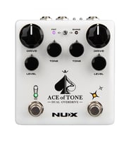 NUX NDO-5 Ace Of Tone (Üst Segment - Dual Overdrive)  Çift Kanallı (Morning Star & Tubeman), Buffer/True Bypass Seçeneği, Seri/Paralel Bağlantı Switchi  Ölçüler: 105 x 115 x 58 mm