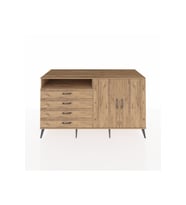 Kronos Konsol 3 Raflı 4 Çekmeceli 2 Kapaklı 176x59x99 Çam-Çam