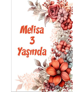 Çiçekler Temalı Doğum Günü Afişi -18 35X50 cm
