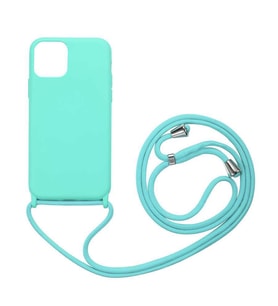 iPhone 12 Pro Kılıf  Kamera Çıkıntılı Airbag Askılı Tasarım Sert Silikon (Turkuaz)