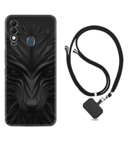 Tecno Spark 8T Kılıf Resimli Boyun Askılı İpli Desenli Silikon Black Fox 1325