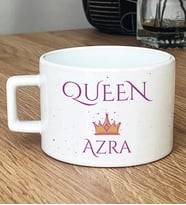 Kişiye Özel Queen Hediye Lüks Fincan Sevgiliye Hediye (Beyaz)
