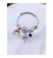 Gökkuşağı Charmlı Çelik Pandora Model Bileklik