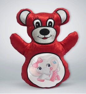 BK Gift Sevimli Fil Tasarımlı Kırmızı Ayıcık Yastık-7