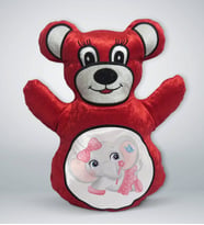 BK Gift Sevimli Fil Tasarımlı Kırmızı Ayıcık Yastık-7