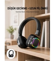 Northcity Yeni Nesil Bluetooth 5.3 Kablosuz Kulak Üstü Kulaklık - Rainbow Işıklı Tasarım ve Gelişmiş Bağlantı
