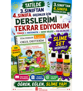 3.Sınıftan 4.Sınıfa Geçenler İçin Tatilde Derslerimi Tekrar Ediyorum (Slime Set Hediyeli)