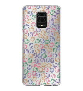 Xiaomi Redmi Note 9 Pro Uyumlu Kapak Hello Kitty Tasarımlı Şeffaf Silikon Kılıf