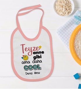 BK Kids Kişiye Özel Pembe Bebek Mama Önlüğü - Model 52