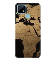 Realme C11 C21 C21Y C25Y C11 2021 Kılıf Desemli Silikon Map Planet 1656