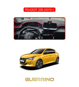 PEUGEOT 208 (2019+)TORPİDO KORUMA HALISI KIRMIZI KENAR