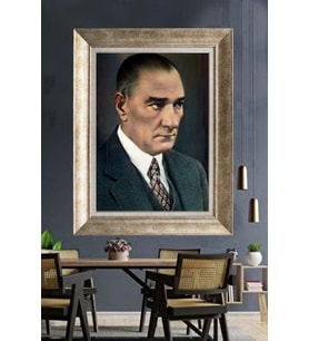 Gümüş Çerçeveli Atatürk Tablo za478