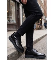 Shoetyle - Hakiki Açma Deri Siyah Renk Erkek Günlük Erkek Ayakkabı - 250-760-02