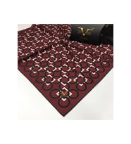Geometrik Desen Black Seri Twill Eşarp Eşarp Askısı ile Birlikte 90x90 cm Mürdüm