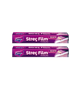 Kesme Bıçaklı 100m Streç Film İkili Paket