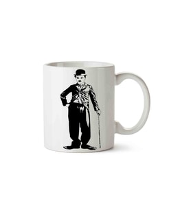 Charlie Chaplin Baston Porselen Kupa Bardak