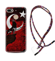 General Mobile GM8 Go GM9 GM20 Pro Plus Kılıf Boyun Asklı Rasta Silikon Wolf and Moon 2 1381