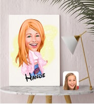 BK Gift Kişiye Özel Karikatürlü Moda İkonu 1 Kanvas Tablo (30x50cm.)