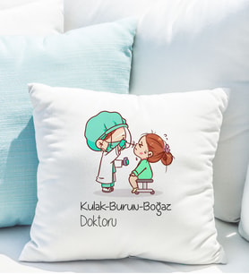 Kulak Burun Boğaz Doktoru Tasarımlı Yastık