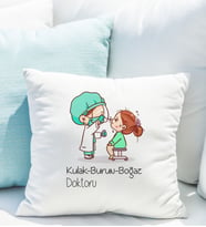 Kulak Burun Boğaz Doktoru Tasarımlı Yastık