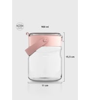 Renga Mono 900 ml Pembe Kapaklı Cam Kavanoz 131064