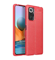 Microsonic Xiaomi Redmi Note 10 Pro Max Kılıf Deri Dokulu Silikon Kırmızı