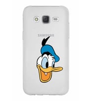 Samsung Galaxy J5 Kapak Donald Duck Tasarımlı Şeffaf Silikon Kılıf