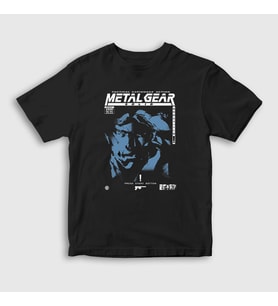 Presmono Unisex Çocuk Siyah Solid Snake Metal Gear Solid T-Shirt 467159tt