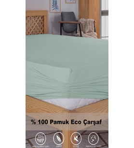 Penye Lastikli Çarşaf, 160×200 Çift Kişilik %100 Pamuk Örme Kumaş, 145 gr/m² (Yeşil)