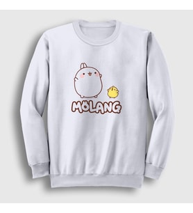 Presmono Unisex Beyaz Friend Mölang Piu Piu Molang Sweatshirt 464861tt