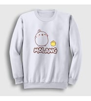 Presmono Unisex Beyaz Friend Mölang Piu Piu Molang Sweatshirt 464861tt